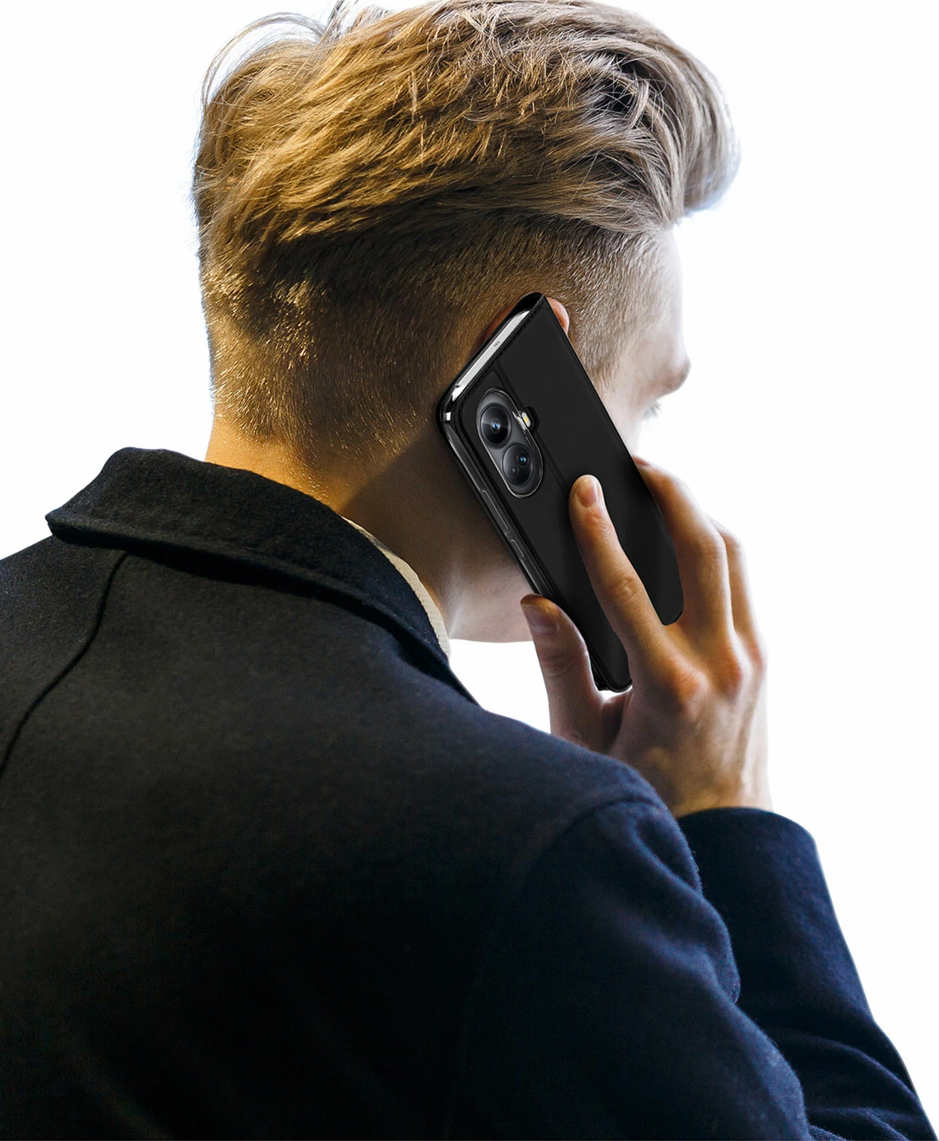 Mbështjellës Dux Ducis Skin Pro për Realme 10 Pro+, me kapak, xhep kartele, funksion stand, e zezë