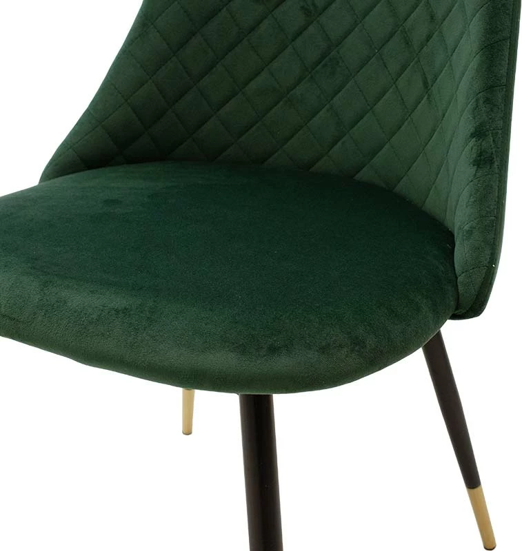 Karrige Giselle kadife e gjelbër këmbë zezë-arta