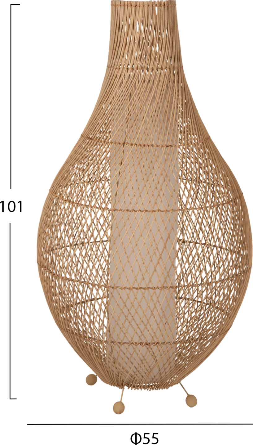Llambë dyshemeje prej ratani, ngjyrë natyrale, FH7835, Φ55x101H cm