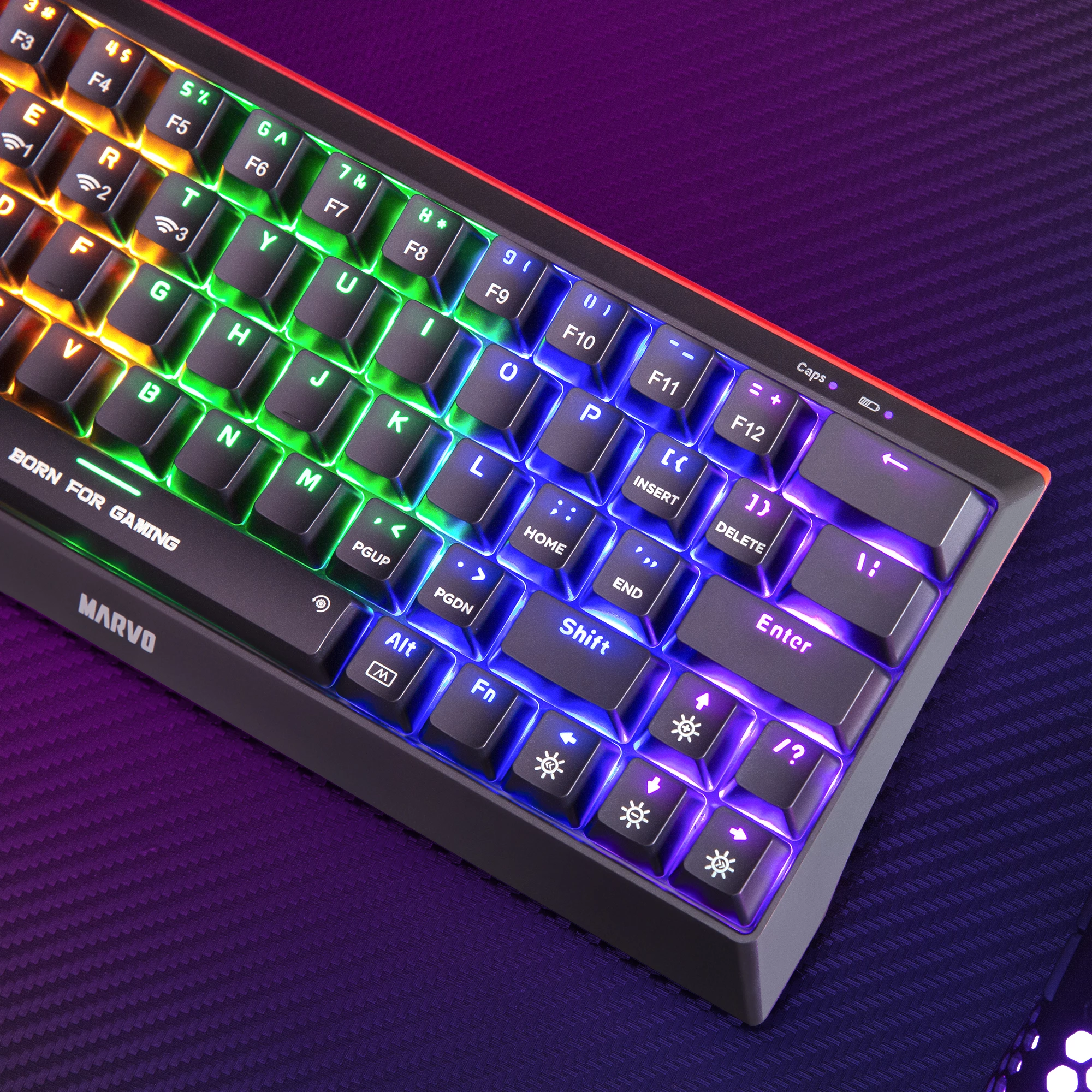 Tastierë mekanike wireless Marvo KG962W 60% RGB, e zezë