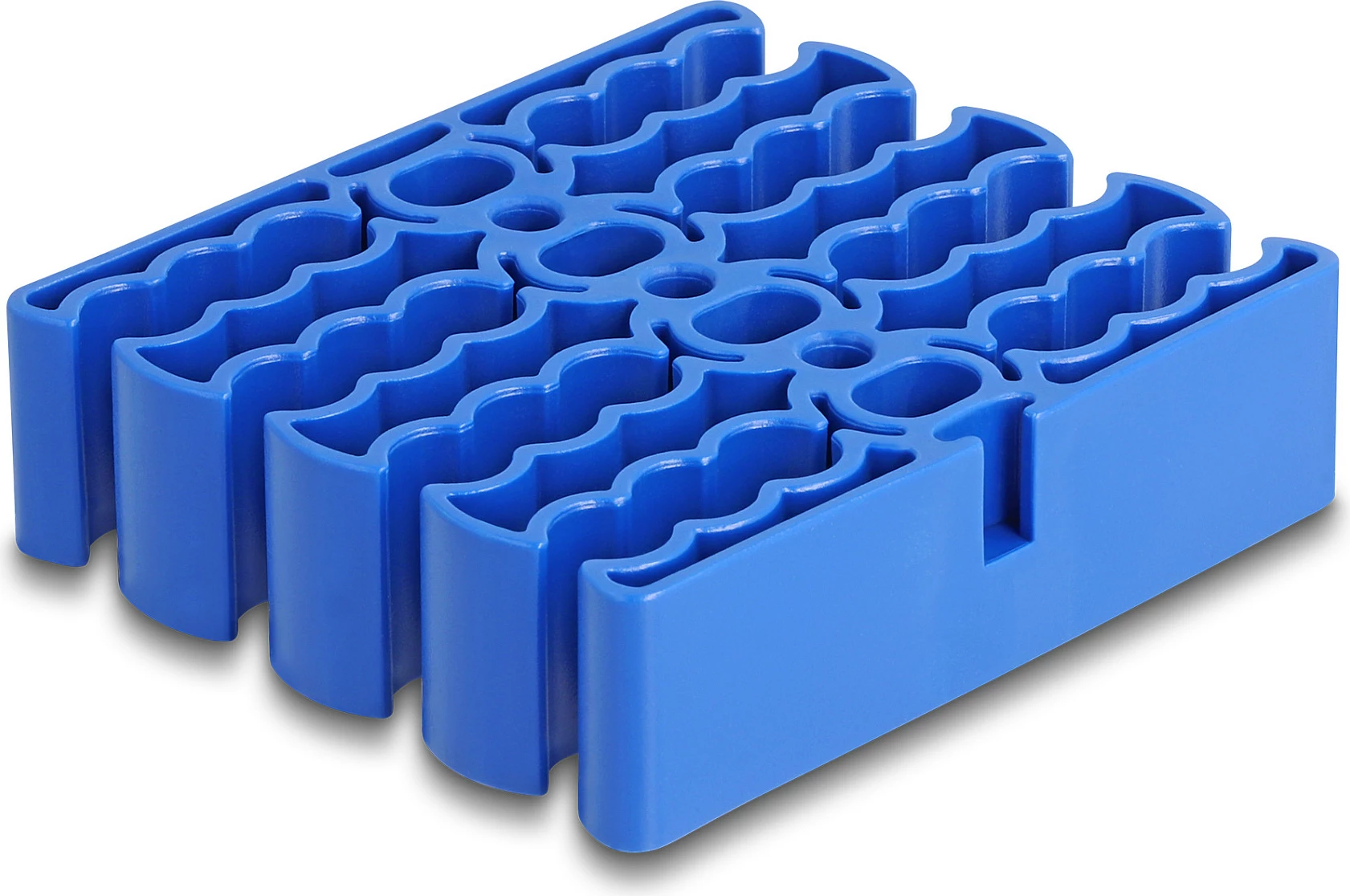 Organizator kabllosh DeLOCK, mbajtës me 24 hyrje, për kabllo deri 8.5 mm, plastik, blu