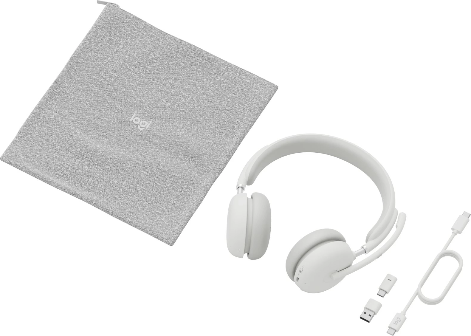 Kufje Logitech Zone Wireless 2 UC, Teams, pa tela, off-white