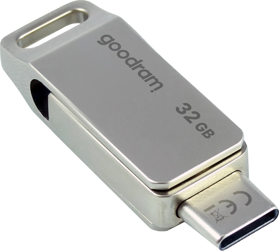 USB flash drive Goodram ODA3, 32GB, USB 3.2, USB-A/USB-C, Argjend