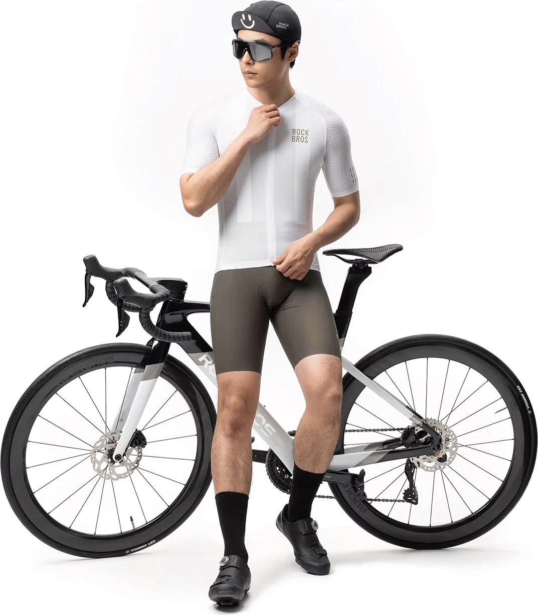 Dres çiklizmi Rockbros YDDX011 Diamond, mëngë të shkurta, size S, 3D mesh, reflektues, me xhep prapa, i bardhë