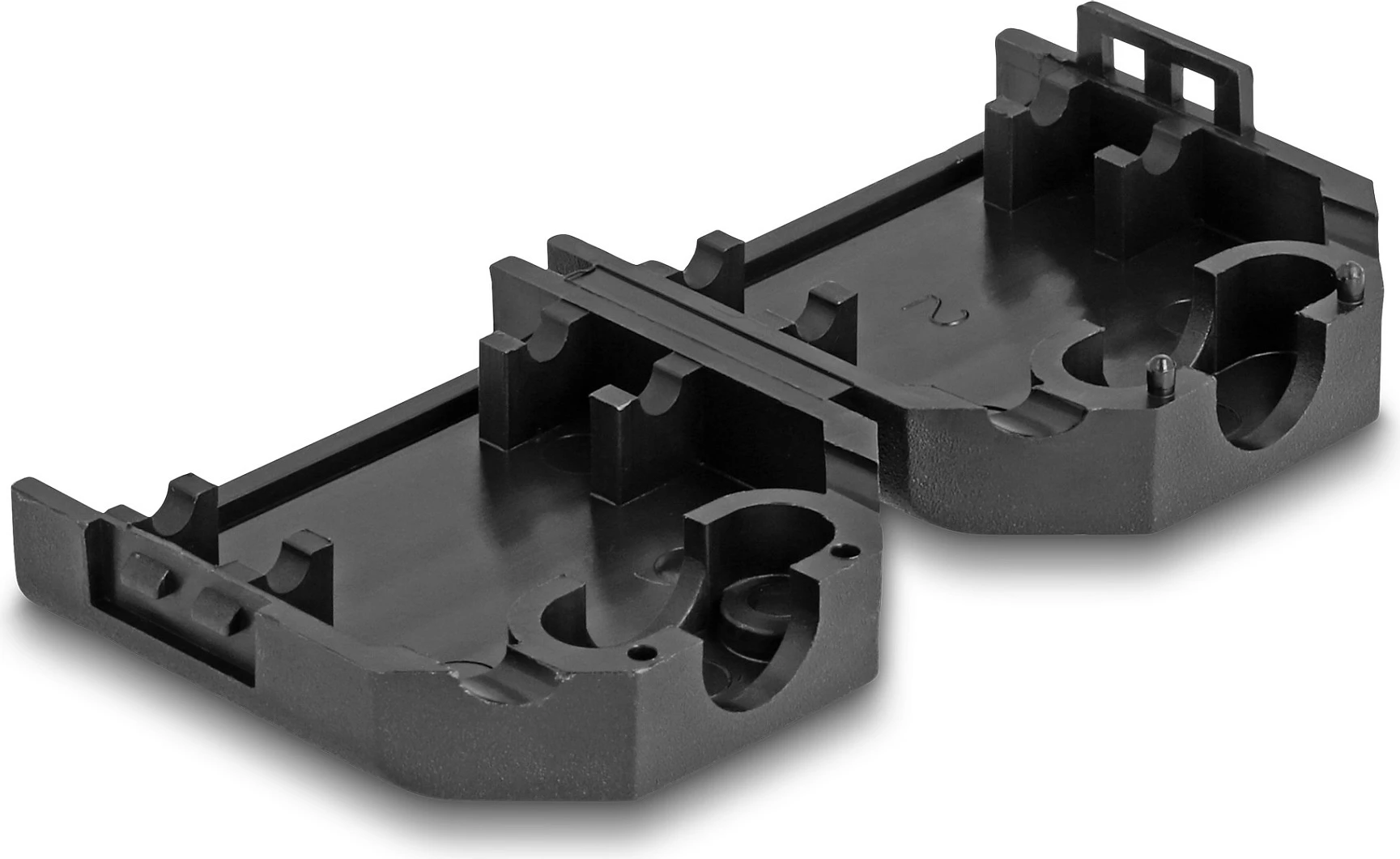 Kasë konektori D-Sub 9-pin DeLOCK, plastikë, me lehtësim tensioni, e zezë