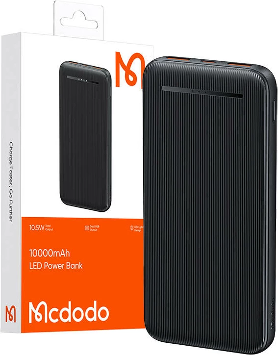 Powerbank Mcdodo MC-4631, 10000mAh, 2x USB, 10.5W, e zezë
