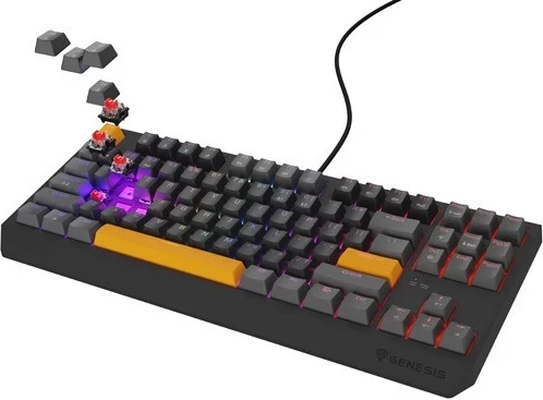 Tastierë mekanike Genesis Thor 230, TKL, RGB pozitiv Outemu Red, ngjyrë gri