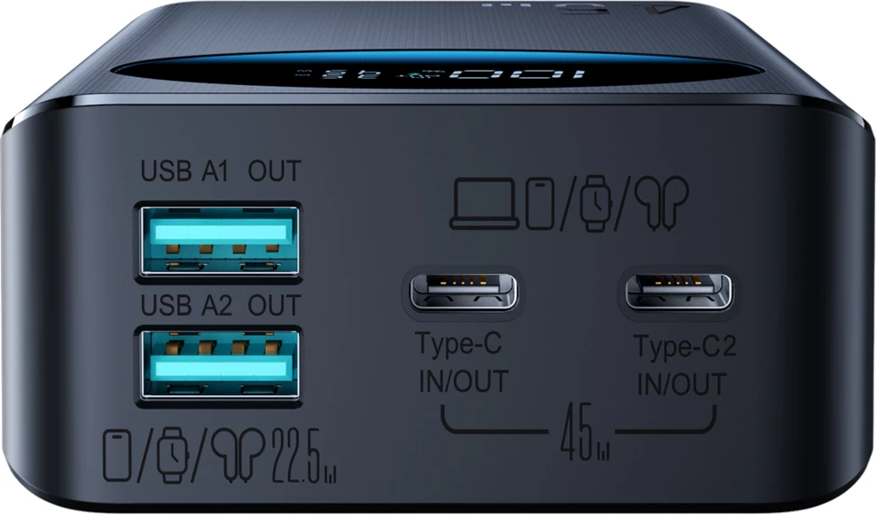 Powerbank Joyroom JR-PBF02 Pro 20000 mAh 45W ekran digjital 2x USB-A 2x USB-C i zi