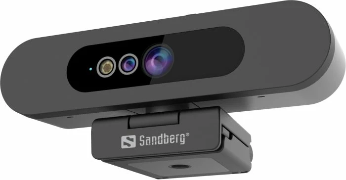 Webcam Sandberg Face-ID Webcam 2 Full HD 1080p, USB-C, me mikrofon stereo, me switch privatësie, set me kabllo 1.5 m, e zezë
