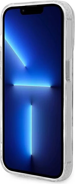 Mbështjellës Guess Metal Outline Magsafe për iPhone 14 Pro Max 6.7", argjendtë/transparente