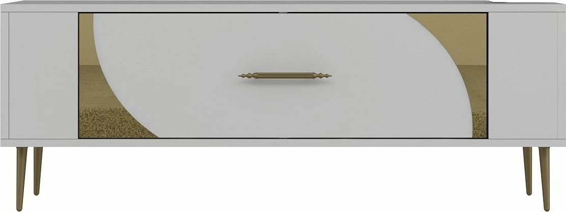 Komodë për TV, ngjyrë e bardhë dhe ari, Skye Decor Retrop2