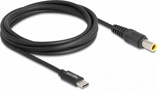 Kabllo karikimi laptop DeLOCK USB-C në IBM 7.9 x 5.5 mm, 1.5 m, 20V/3A, e zezë