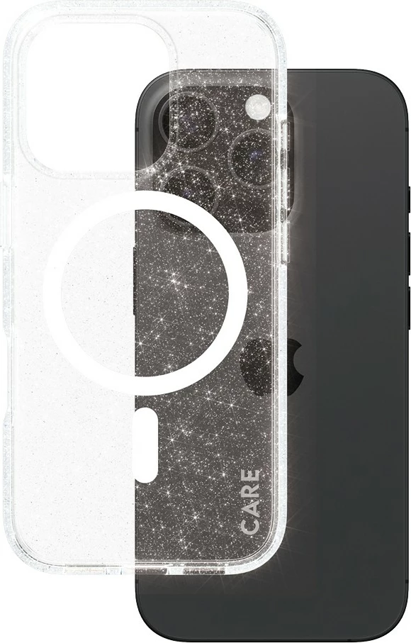 Mbështjellës PanzerGlass CARE Case Flagship Star Lit White MagSAFE për iPhone 16 Pro, transparent