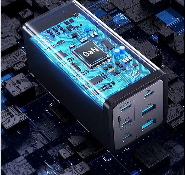 Karikues USB Conceptronic 6-Port 200W GaN PD 3.1, 4x USB-C 2x USB-A, me kabllo USB-C në USB-C, i zi