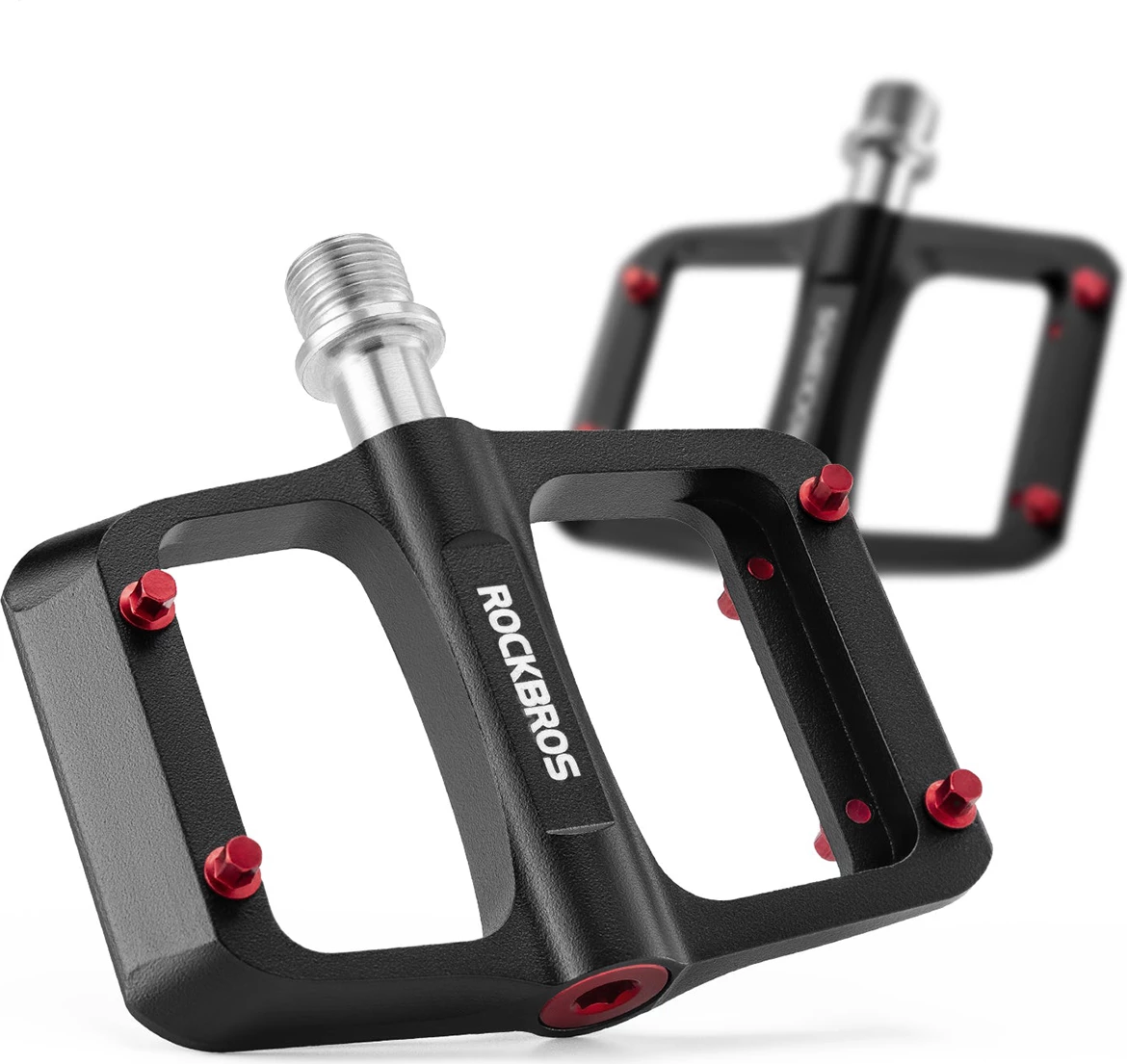 Pedale biçiklete platformë Rockbros BP2603, bosht titanium, platformë aliazh magnezi, 3 kushineta, 101×97 mm, 171 g/çift, e zezë, set 2 copë