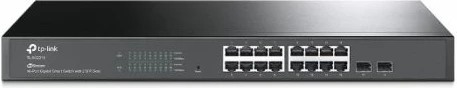 Switch TP-LINK JetStream TL-SG2218, 16-Port Gigabit + 2x Gigabit SFP, rack-mount, fanless, i zi