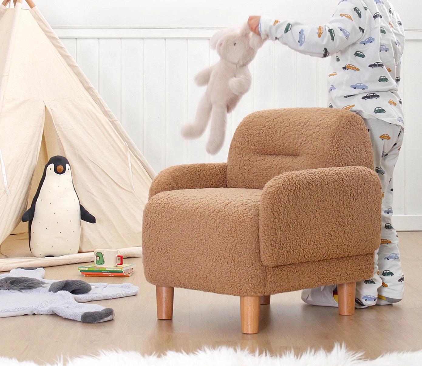 Karrige fëmijësh me krahë, Cobie Teddy, ngjyrë kafe