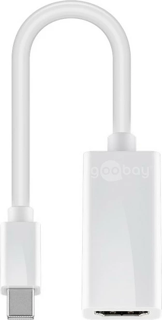 Adapter Goobay Mini DisplayPort 1.2 në HDMI, i bardhë