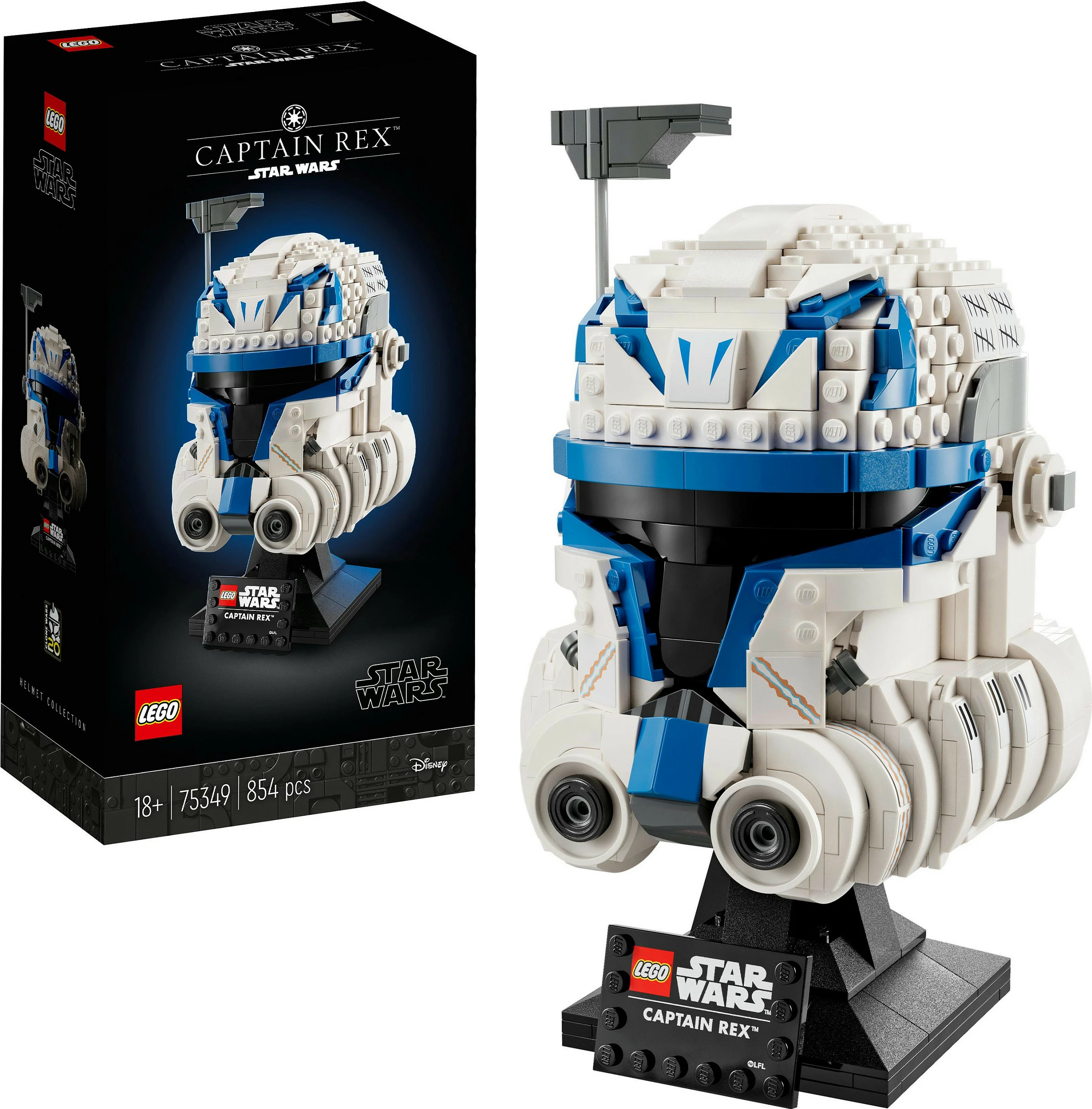 Set ndërtimi LEGO Star Wars Helmetë Captain Rex, 854 copë, shumëngjyrësh