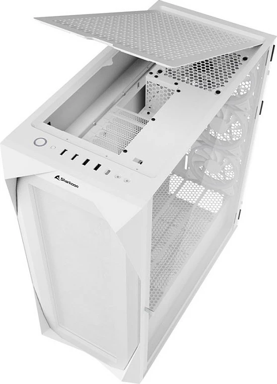 Kasë Sharkoon REV300 midi tower e bardhë me RGB