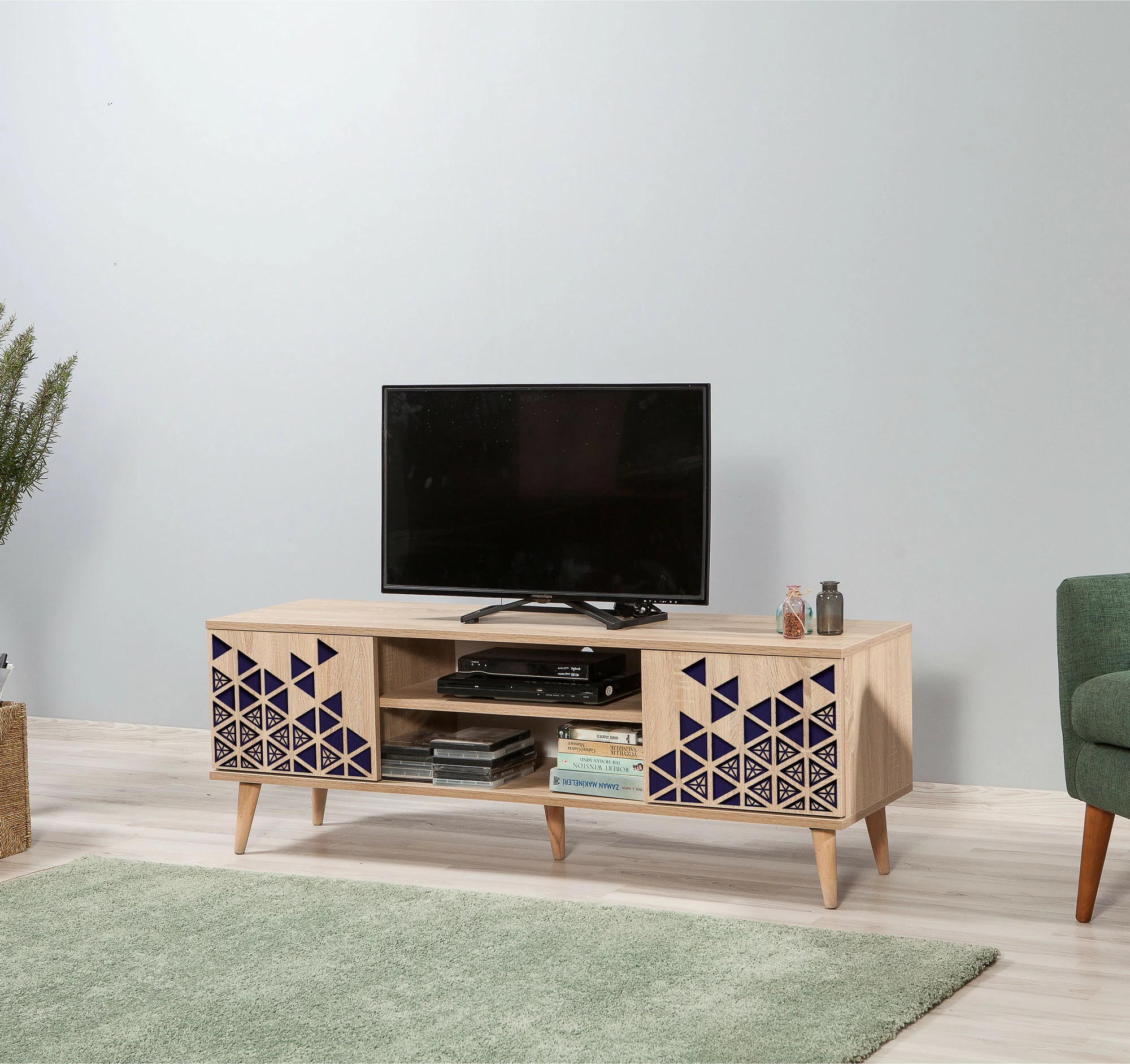 Komodë TV Skye Decor, ngjyrë lisi Sonoma, Truva-123