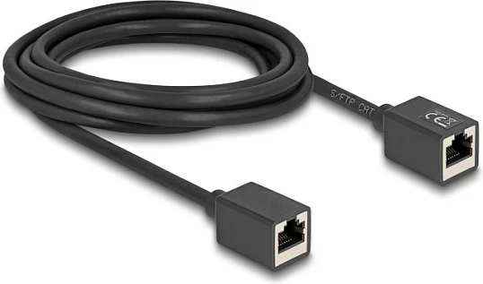 Kabllo zgjatëse rrjeti DeLOCK Cat6A S/FTP, RJ45 femër-femër, 3m, e zezë