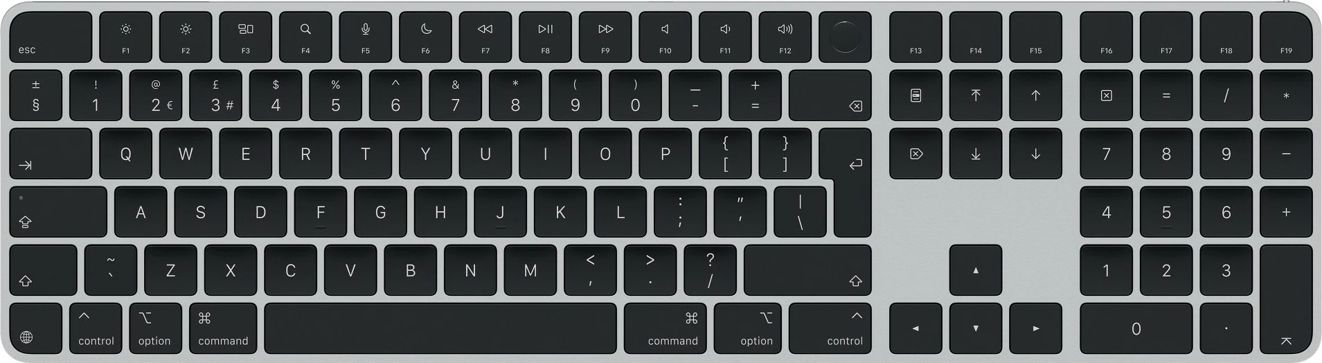 Tastierë Apple Magic Keyboard me Touch ID dhe Numërik, Anglisht Britanik, Çelësa të zinj