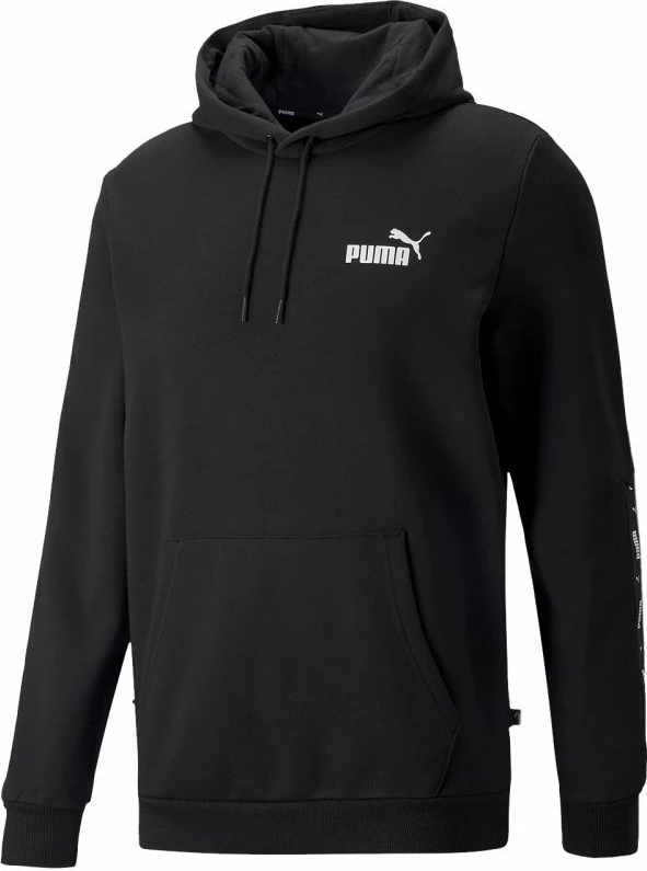 Duks për meshkuj Puma ESS+ Tape Hoodie FL M, i zi