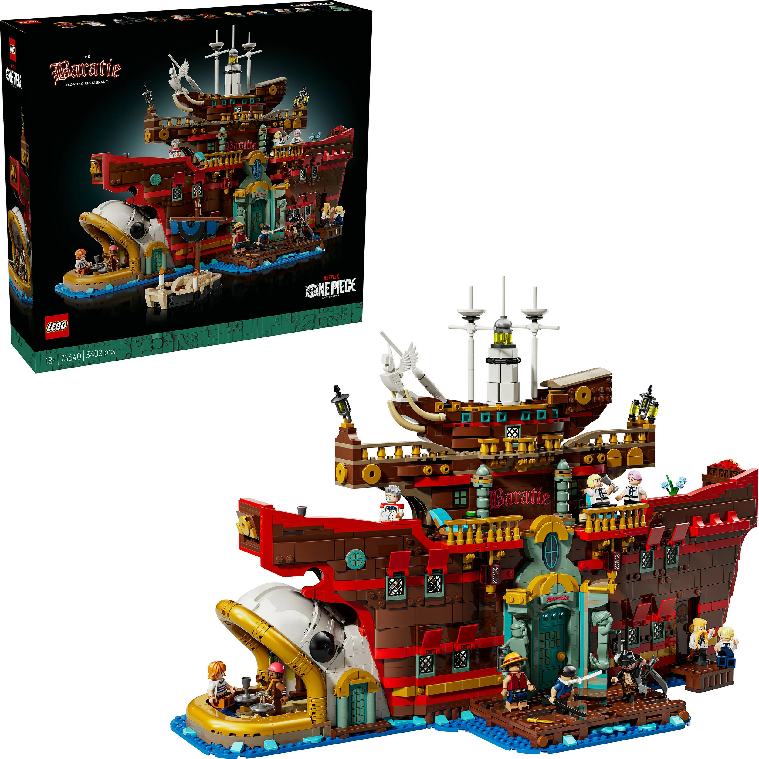 Set ndërtimi LEGO ONE PIECE The Baratie Floating Restaurant 75640, 3402 copë, 18+, multikolor