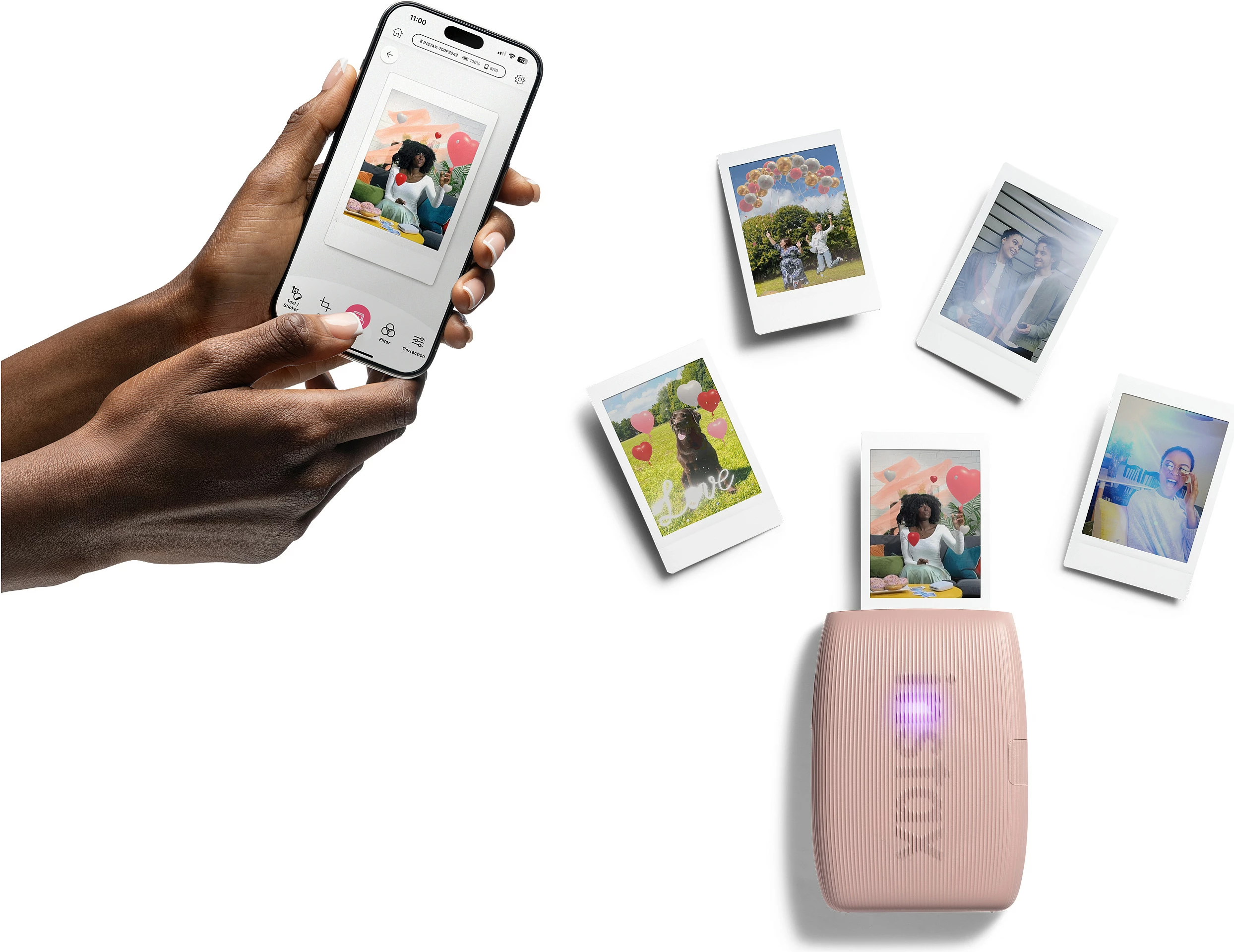 Printer foto instant Fujifilm instax mini Link 3, Bluetooth, 800 x 600 DPI, 6.2x4.6 cm, Rose Pink