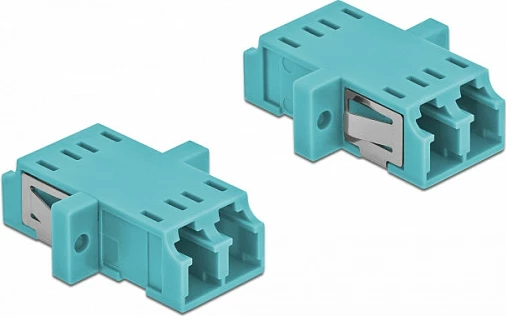 Kuple fibrë optike DeLOCK LC Duplex, Female/Female, OM3 Multi-mode, 2 copë, e kaltër