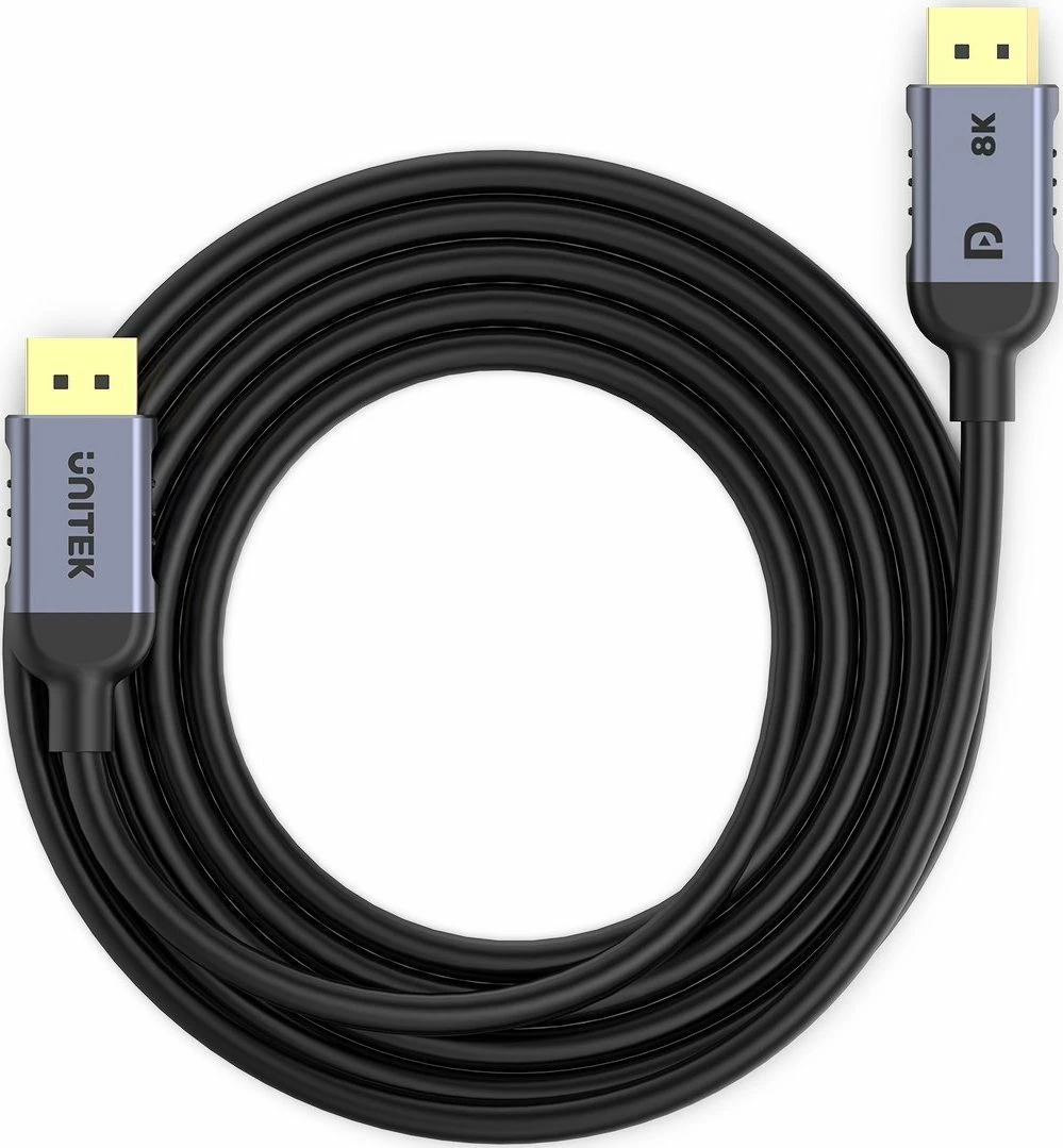 Kabllo DisplayPort Unitek C1628GY01-2M 2m DP 1.4 8K@60Hz/4K@240Hz, zezë