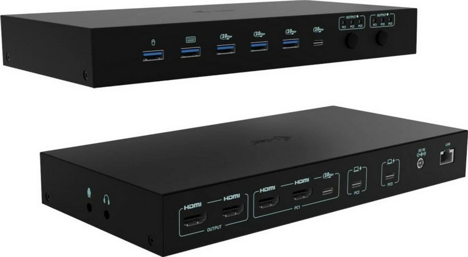 Stacion dokimi i-tec USB-C KVM Dock PRO 3 për 3 hosta