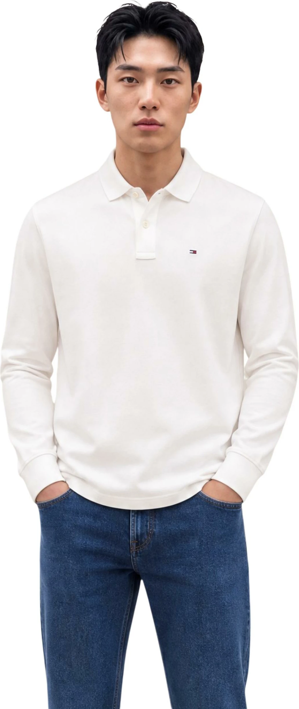 Maicë polo për meshkuj Tommy Hilfiger Jeans DM0DM23630, e bardhë
