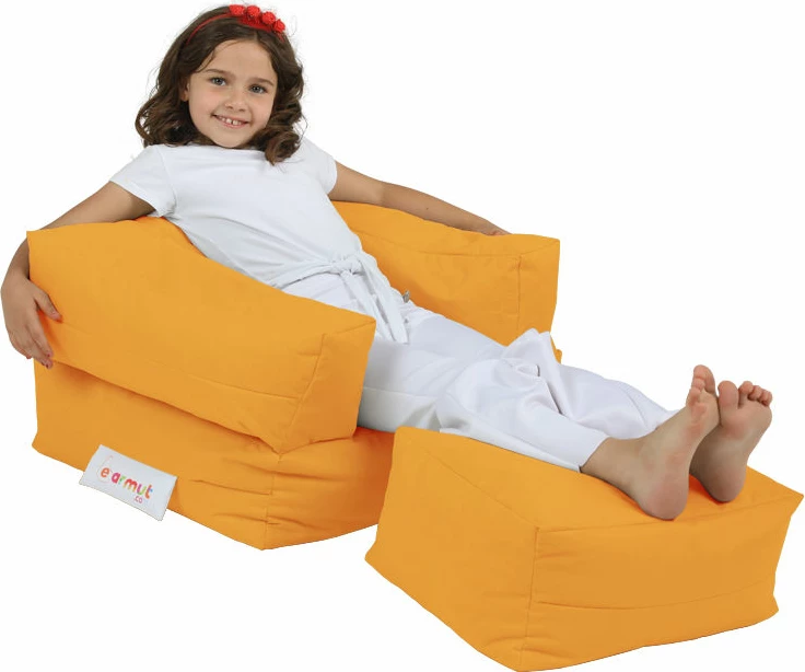 Puf për fëmijë, karrige me pouffe, portokalli, Atelier del Sofa
