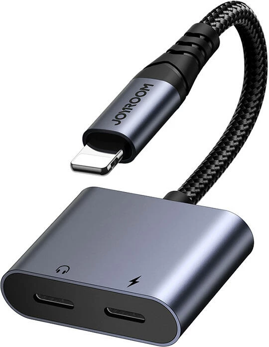 Adapter audio 2-në-1 Joyroom SY-L01, Lightning në 3.5mm + Lightning, argjend
