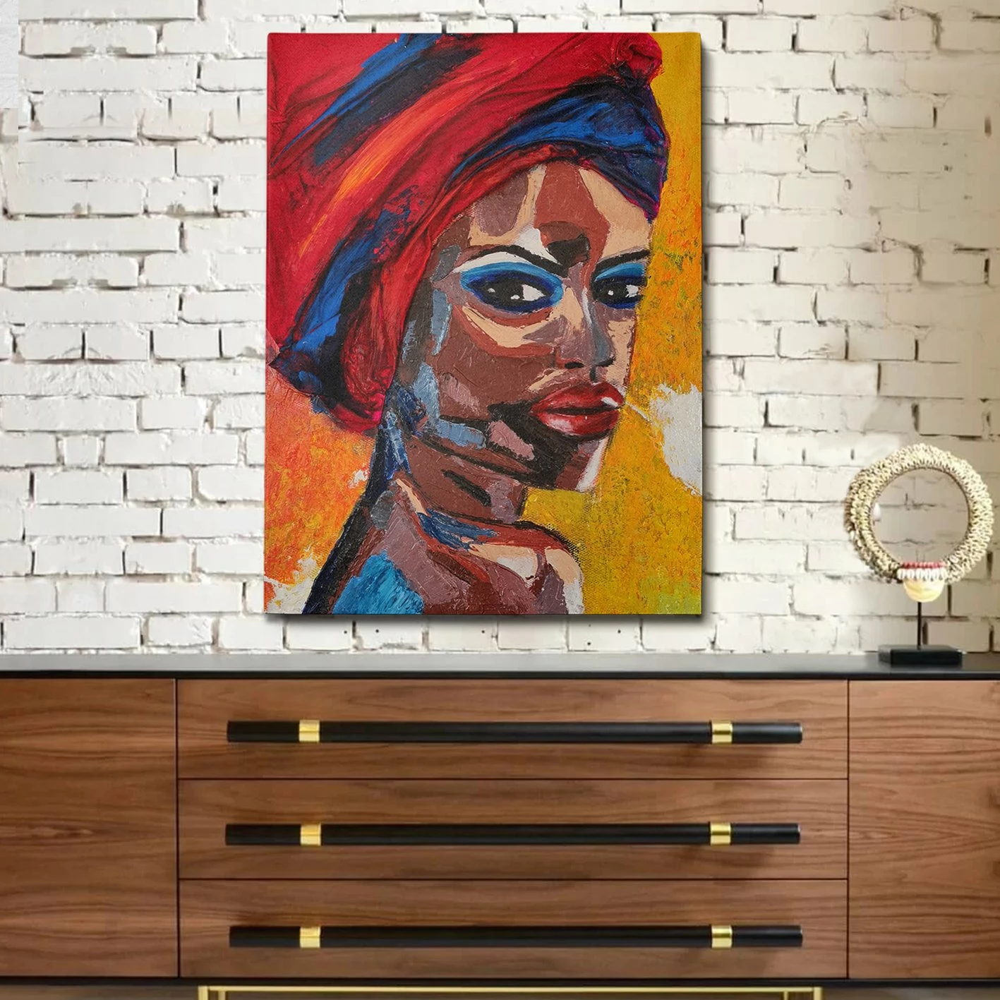 Pikturë dekorative me vaj, shumëngjyrëshe, Wallity, OPL1837326325 - 100x140 cm