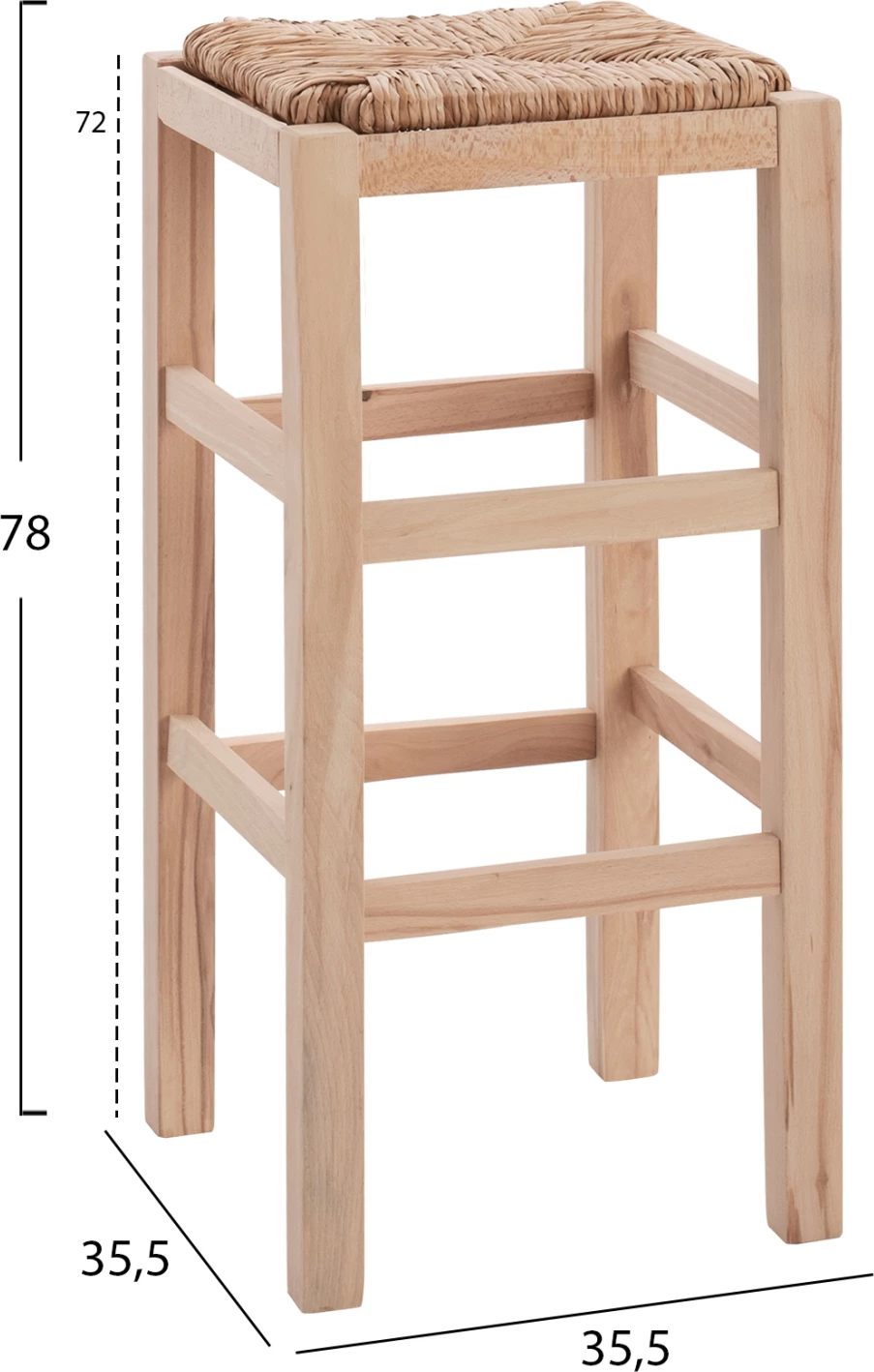 Karrige për bar prej druri pa mbështetëse me kashtë FH10378.02