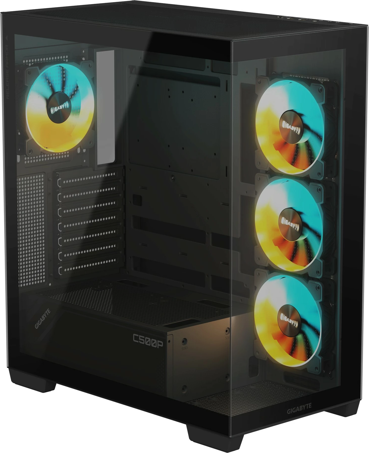 Kasë Gigabyte GB-C500P ST RGB, midi tower, e zezë