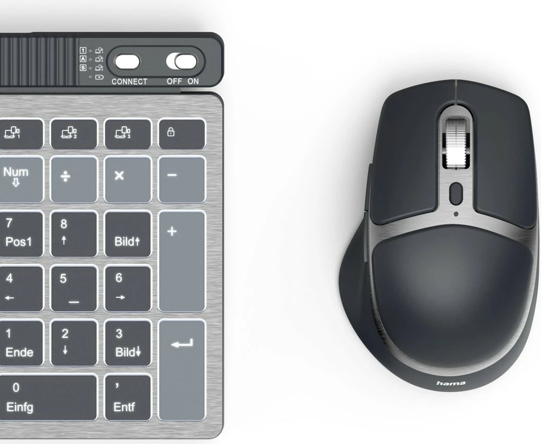 Set tastierë dhe maus wireless Hama WKM-750, QWERTY, i zi