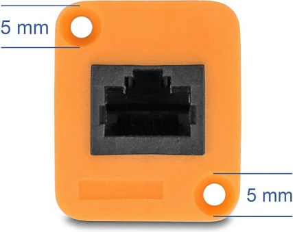 Kabllo rrjeti DeLOCK 90803 Cat5e, RJ45 mashkull-në-femër, 0.3 m, U/UTP, e zezë/portokalli