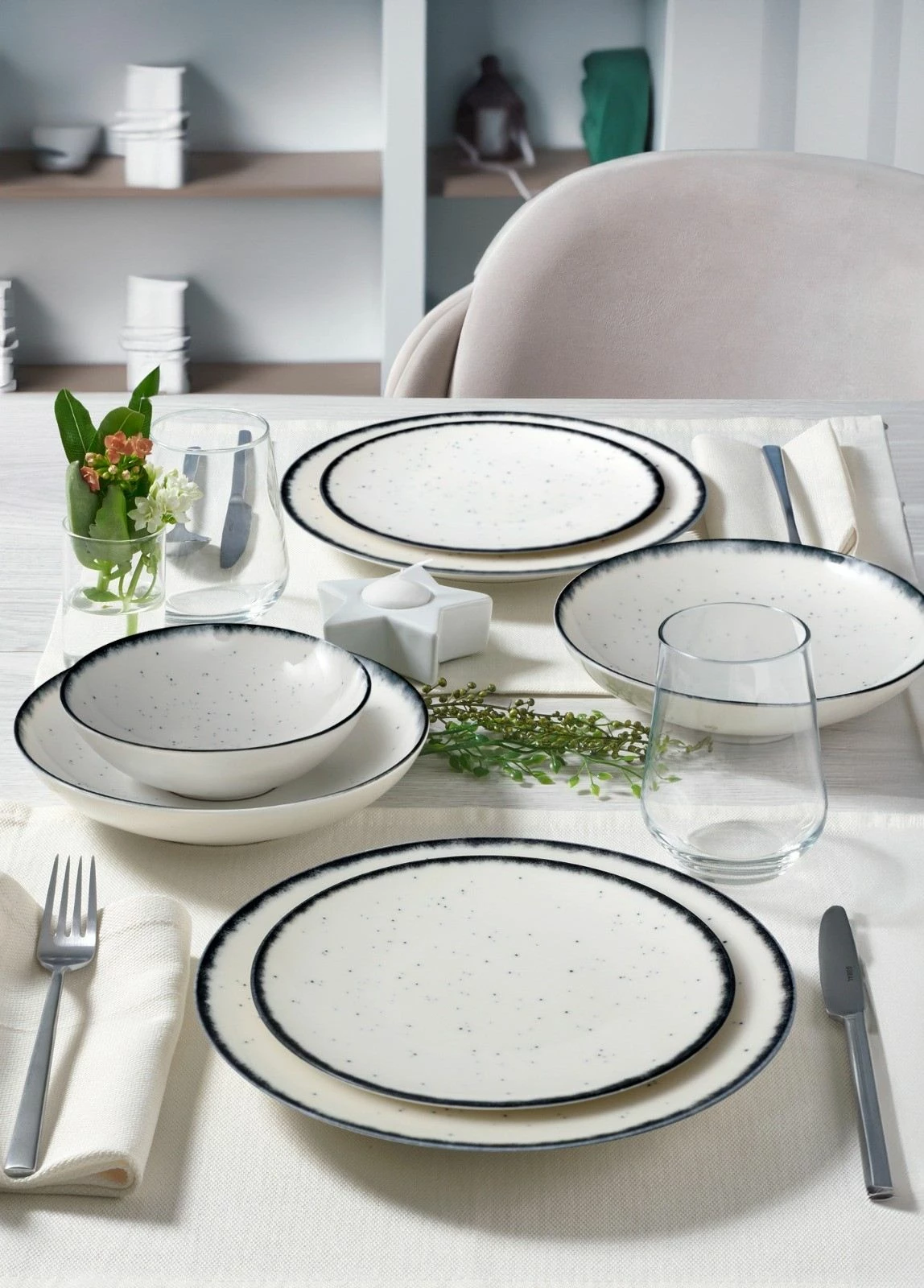 Set enësh për drekë, porcelan, 24 copë, Hermia, GBSATN24KY458SYH