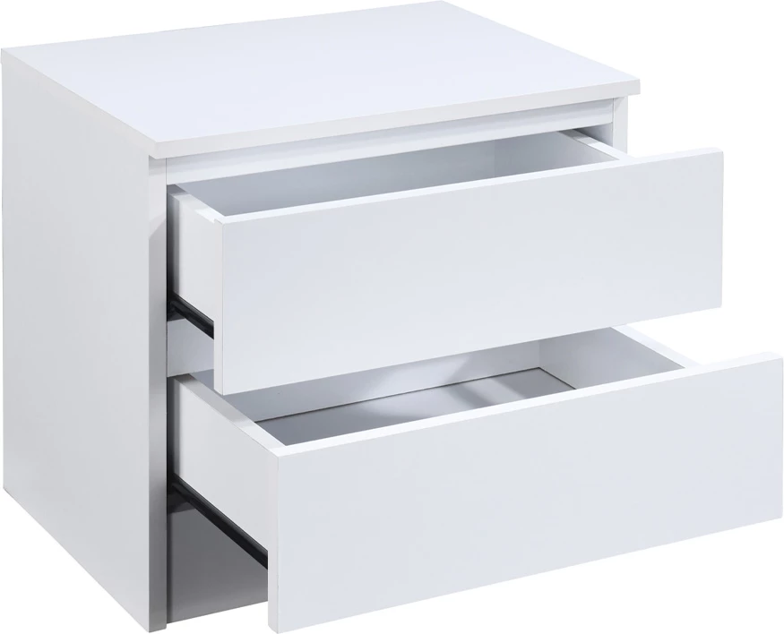 Komodinë POLO me 2 sirtarë, e bardhë, 45x35.5x45