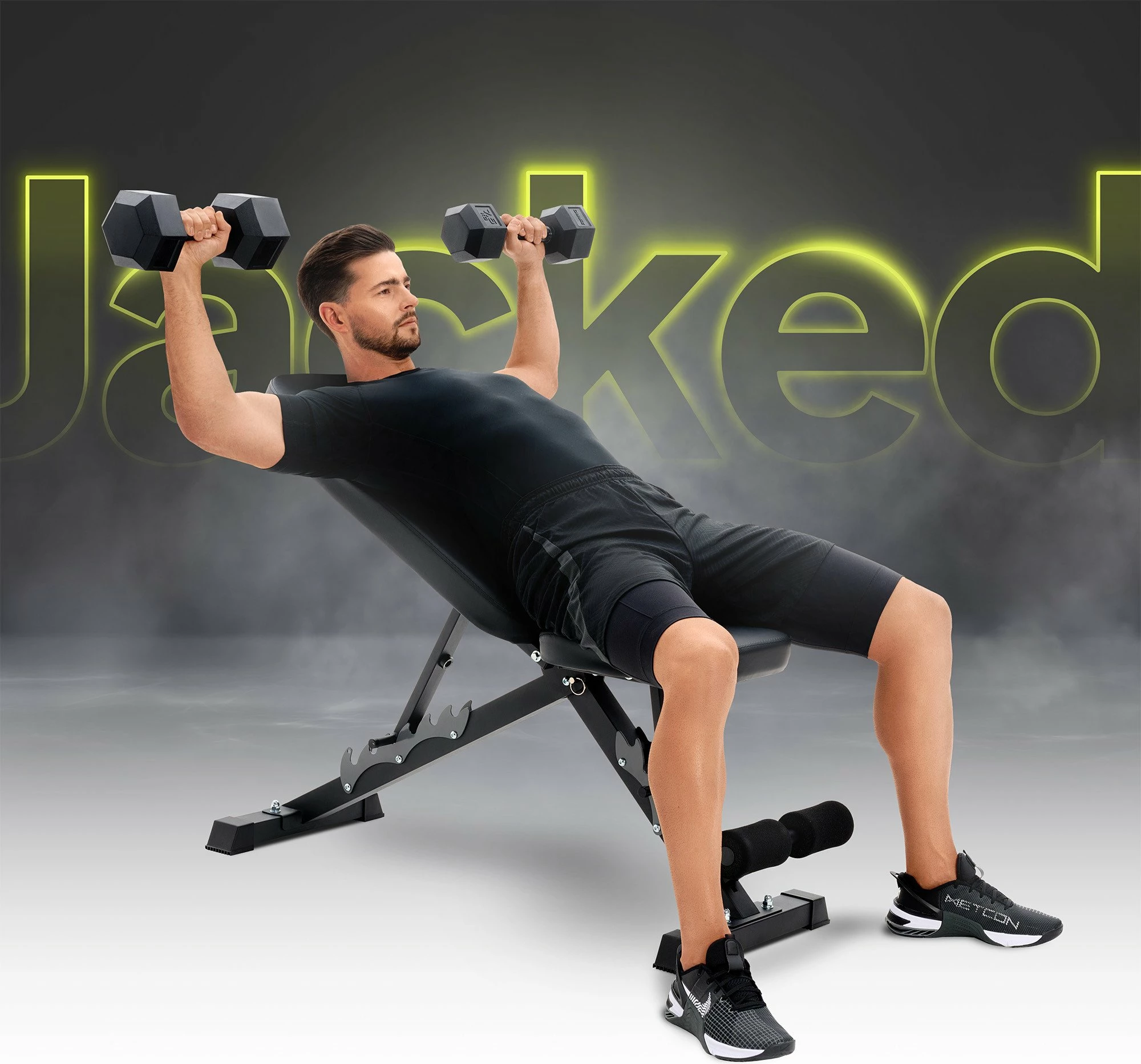 Bankë ushtrimesh e rregullueshme Zipro Jacked 230 kg, e palosshme, e zezë