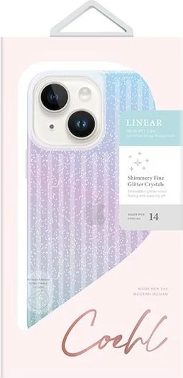 Mbështjellës UNIQ Coehl Linear për iPhone 14 Plus/15 Plus, rozë dhe kaltër