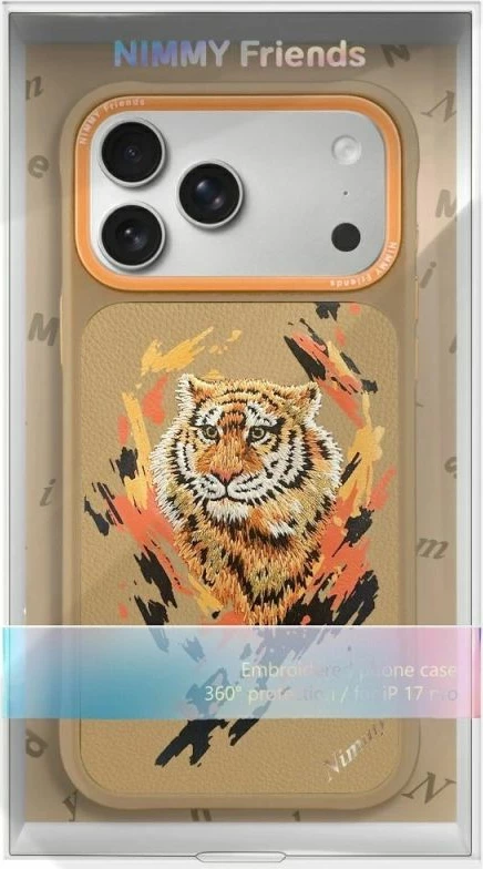 Kapak MagSafe Nimmy Tiger për iPhone 17 Pro, kafe e çelët