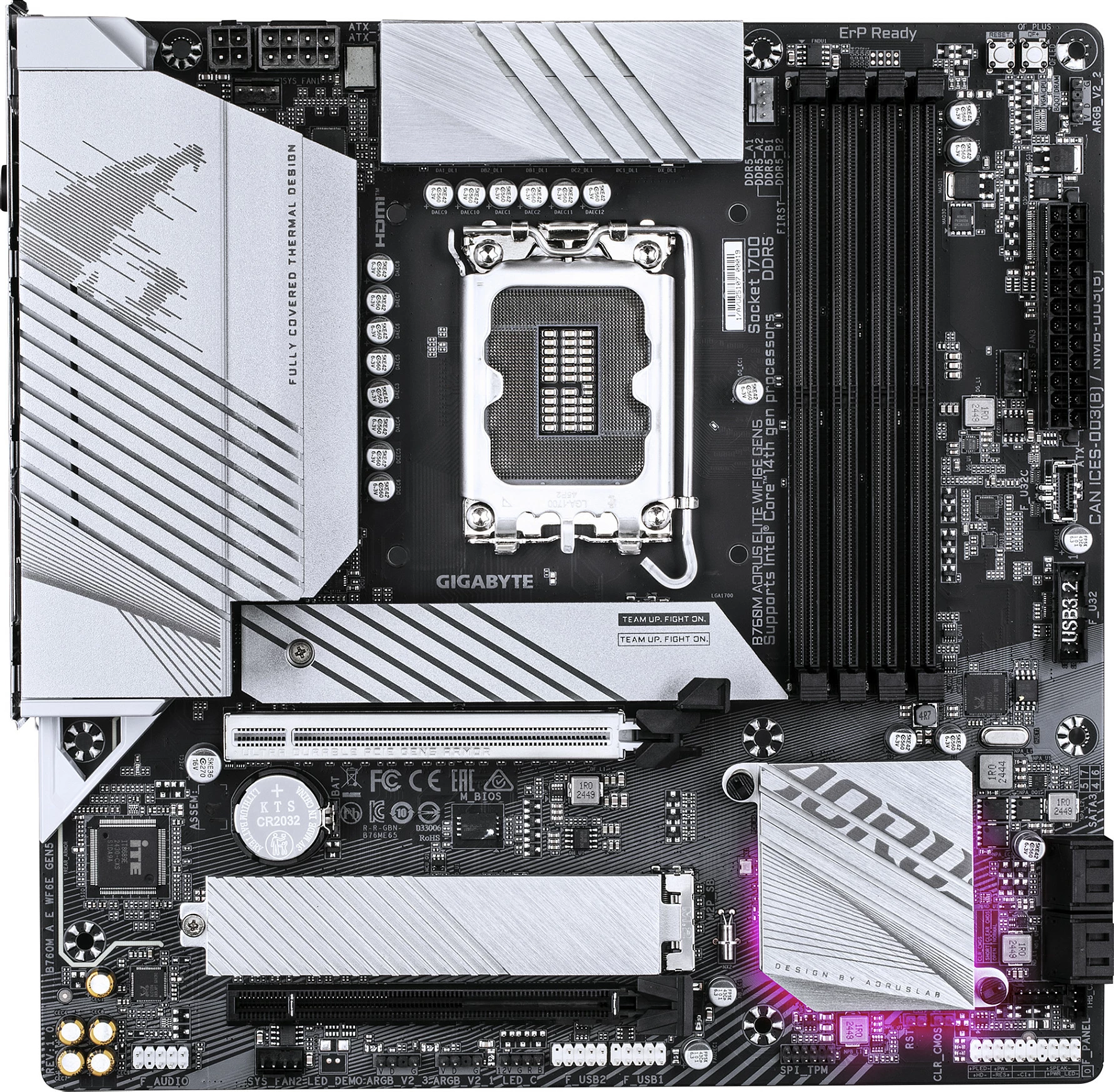 Pllakë amë Gigabyte B760M AORUS ELITE WIFI6E GEN5, LGA1700, DDR5, mATX, Wi‑Fi 6E