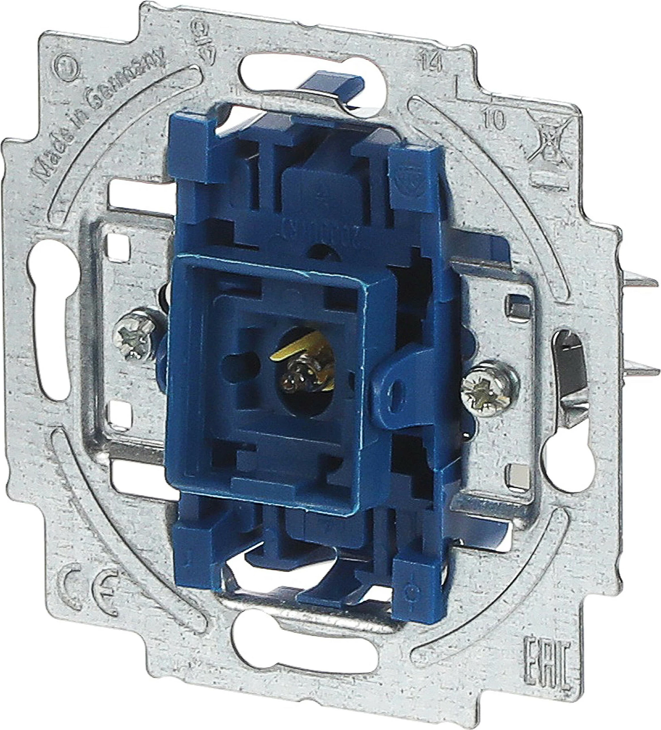 Mekanizëm ndërprerësi muri Busch-Jaeger 2CKA001022A0474, IP20, 71x71 mm, blu
