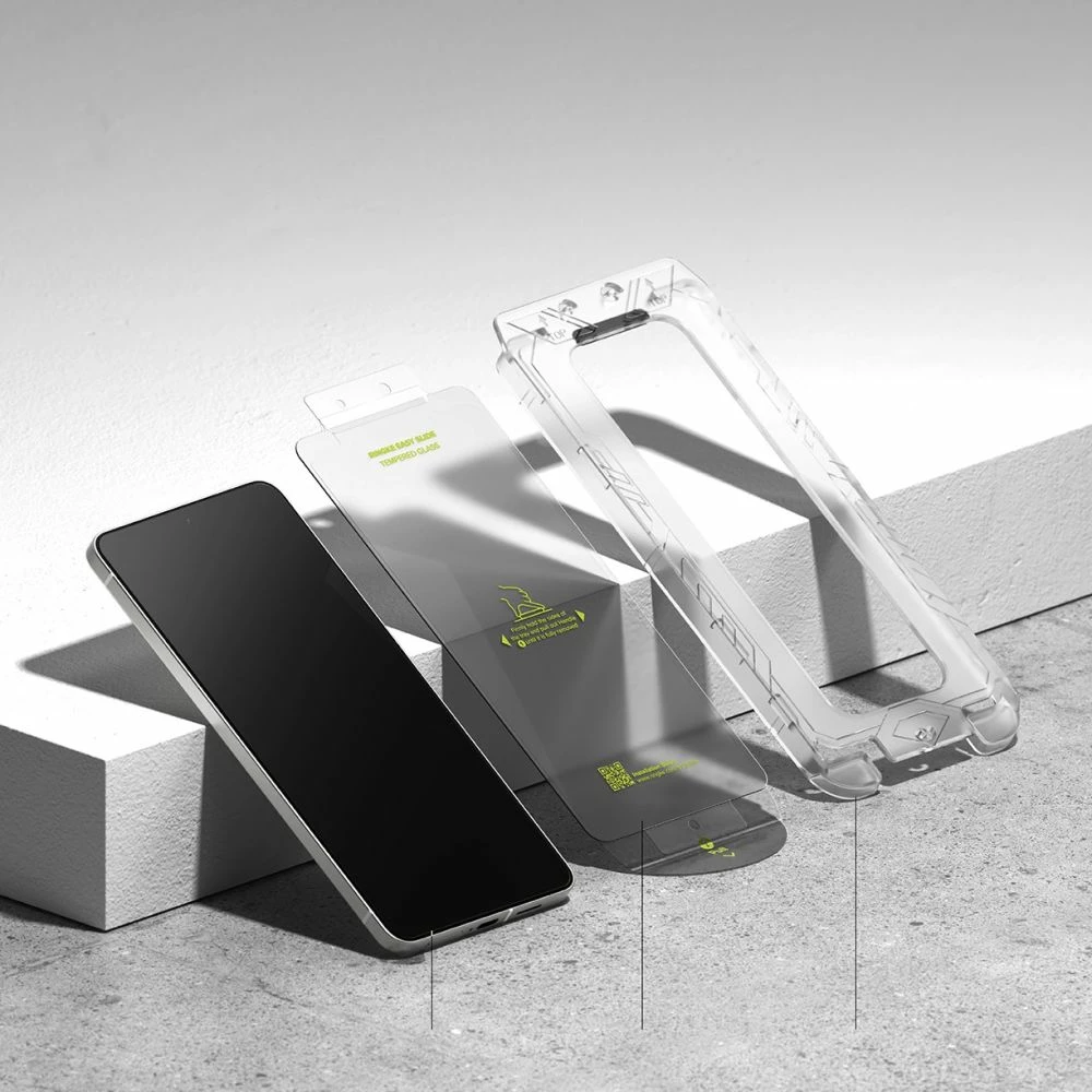 Mbrojtës ekrani xham i temperuar Ringke Easy Slide për Samsung Galaxy S25 Edge, 2 copë, Transparent