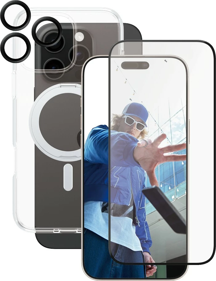 Mbështjellës PanzerGlass CARE 3-in-1 për iPhone 16 Pro Max, transparent